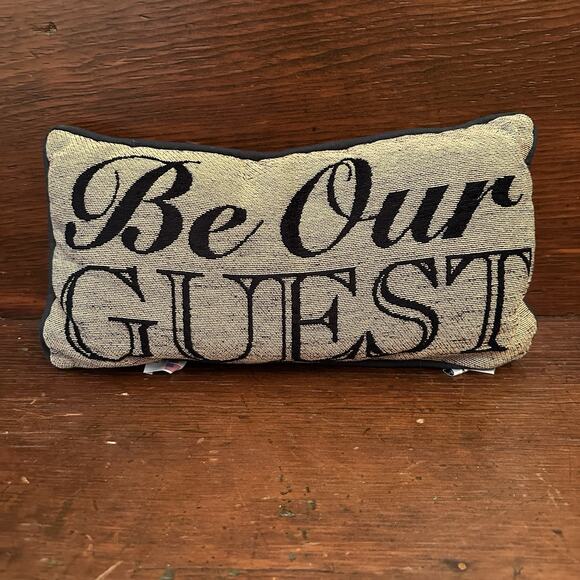 Disney Parks Beauty & The Beast “Be Our Guest” Reversible Throw Pillow USA Made - Picture 1 of 6